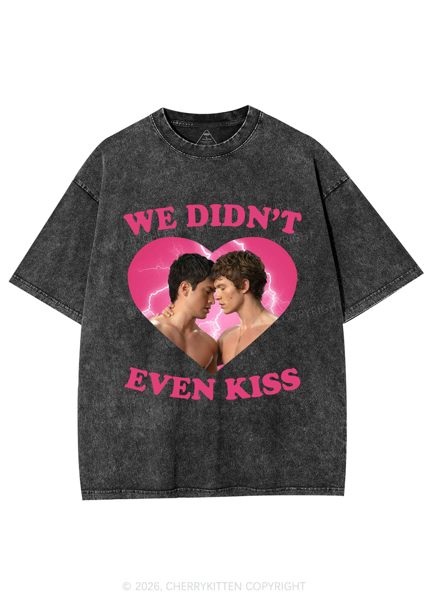 We Didnt Even Kiss Each Other HR Y2K Shirts Washed Tee Cherrykitten