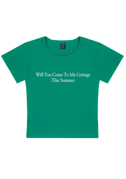 Will You Come To My Cottage HR Y2K Baby Tee Cherrykitten