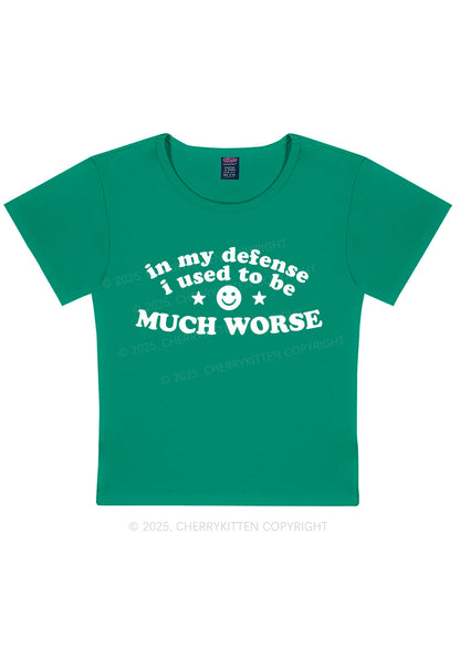 Much Worse Y2K Baby Tee Cherrykitten