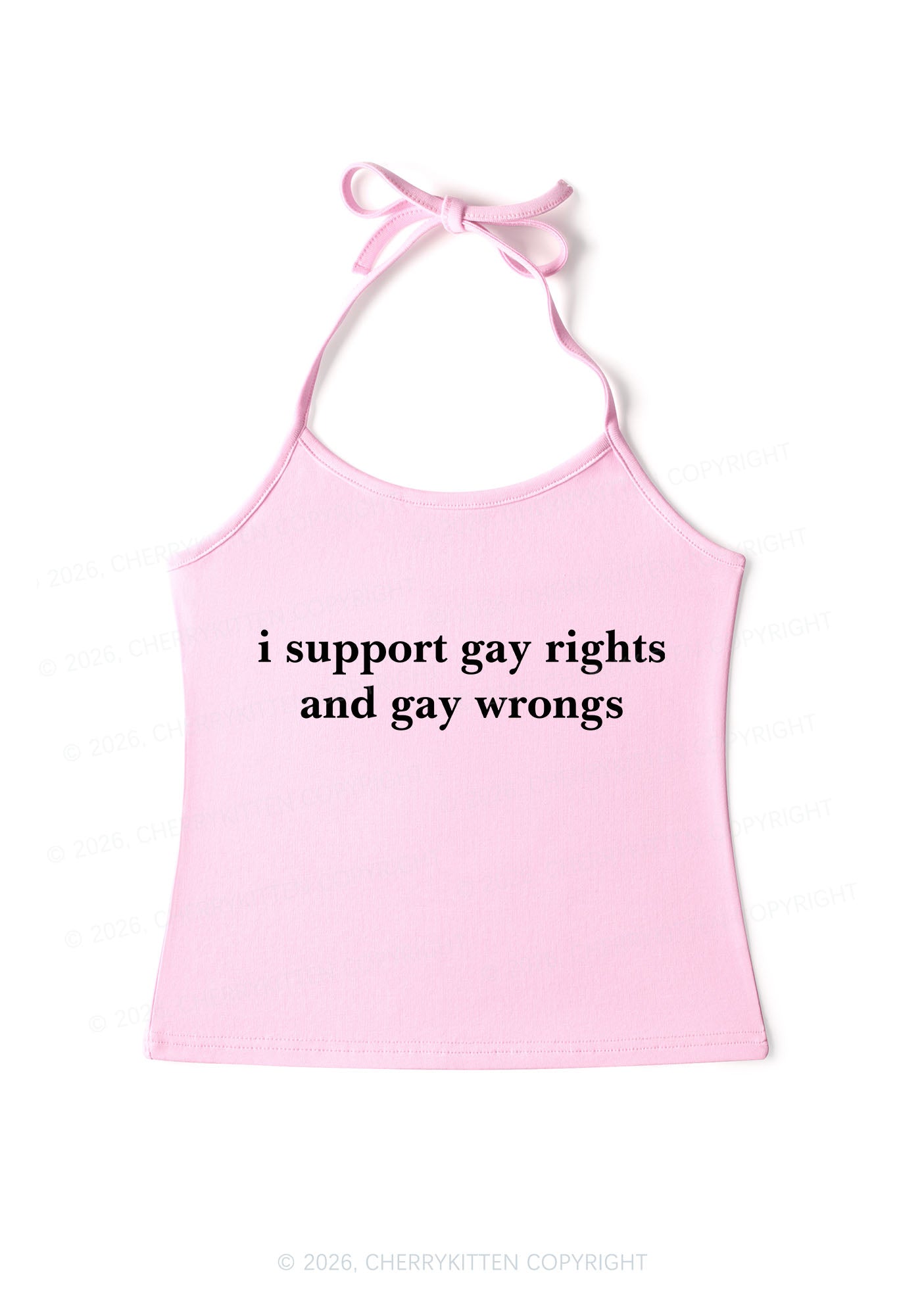 Support Gay Rights Pride Y2K Halter Neck Cami Cherrykitten