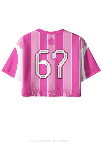 Hot Pink Gods Favorite Lesbian Pride Y2K Crop Sport Jersey Shirts Cherrykitten