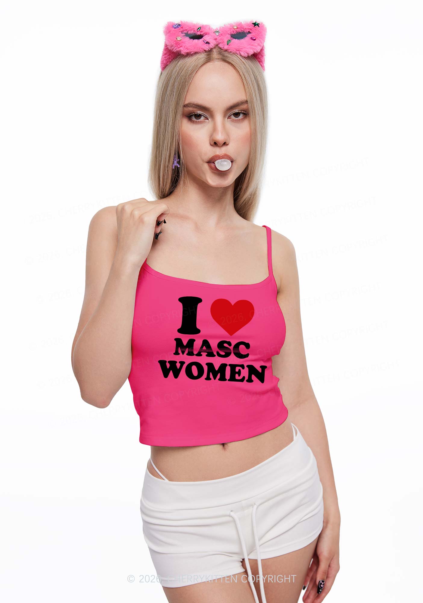 I Love Masc Women Pride Y2K Spaghetti Strap Cami Cherrykitten