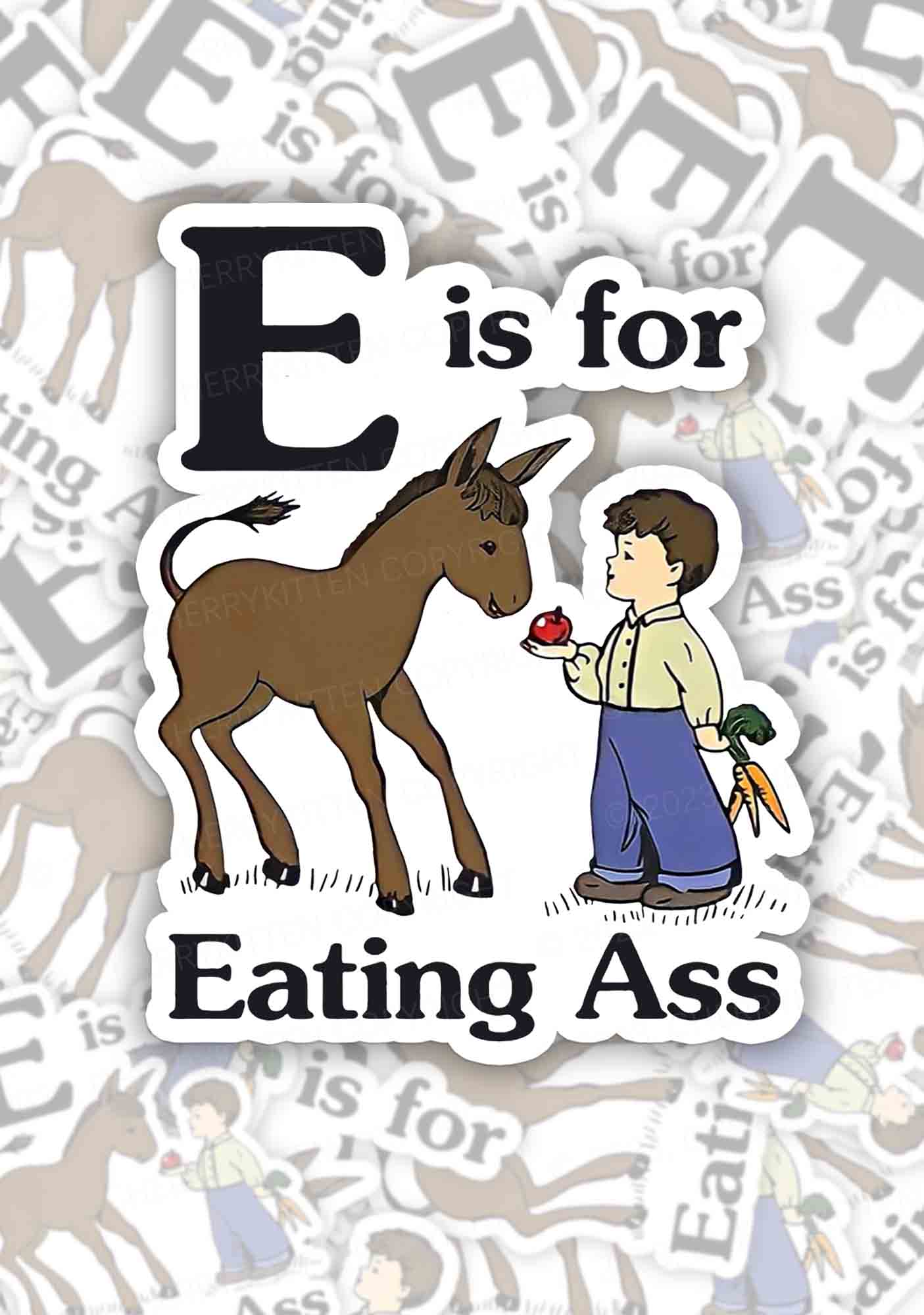 E Is For Eating Axx 1Pc Y2K Sticker Cherrykitten