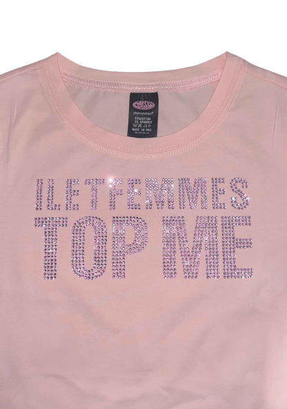 Rhinestone I Let Femmes Top Me Pride Y2K Baby Tee Cherrykitten
