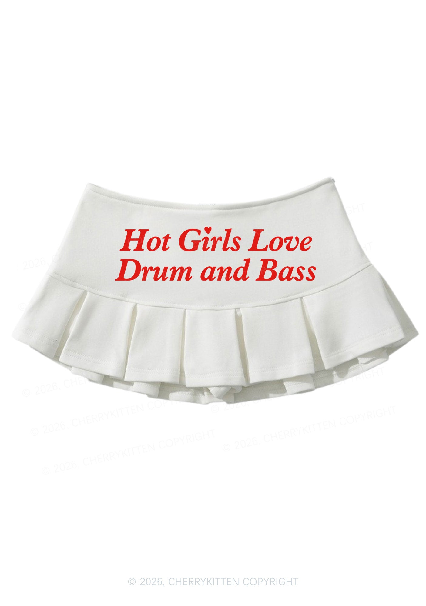 Hot Girls Love Drum And Bass Y2K Mini Pleated Skirts Cherrykitten