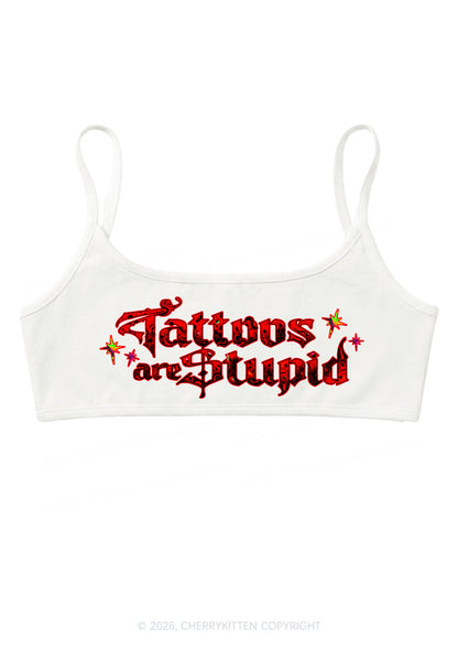 Halloween Gothic Tattoos Are Stupid Y2K Super Crop Cami Cherrykitten