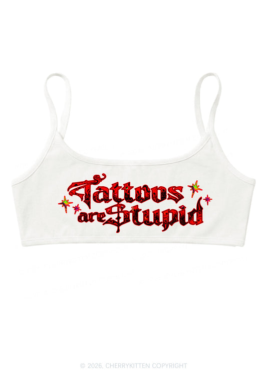 Halloween Gothic Tattoos Are Stupid Y2K Super Crop Cami Cherrykitten