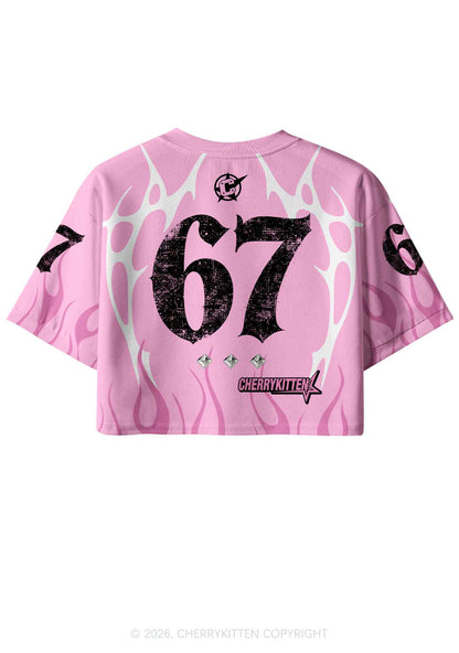 Choke Me Black Cross Y2K Crop Sport Jersey Shirts Cherrykitten