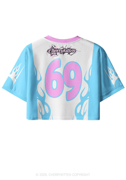 I Love S Men Y2K Crop Sport Jersey Shirts Cherrykitten