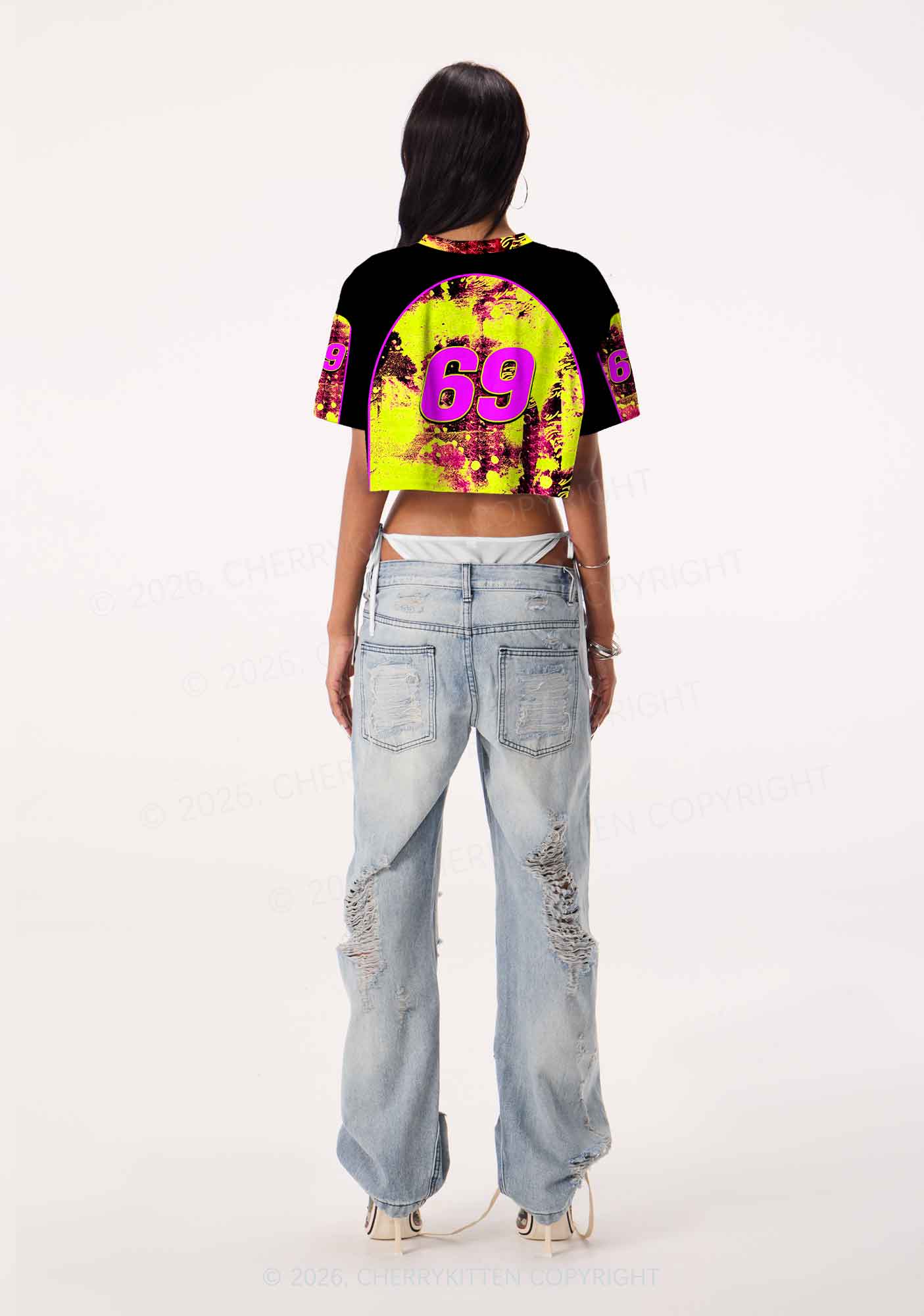 Make DJs Mix Again Y2K Crop Sport Jersey Shirts Cherrykitten