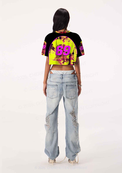 Make DJs Mix Again Y2K Crop Sport Jersey Shirts Cherrykitten