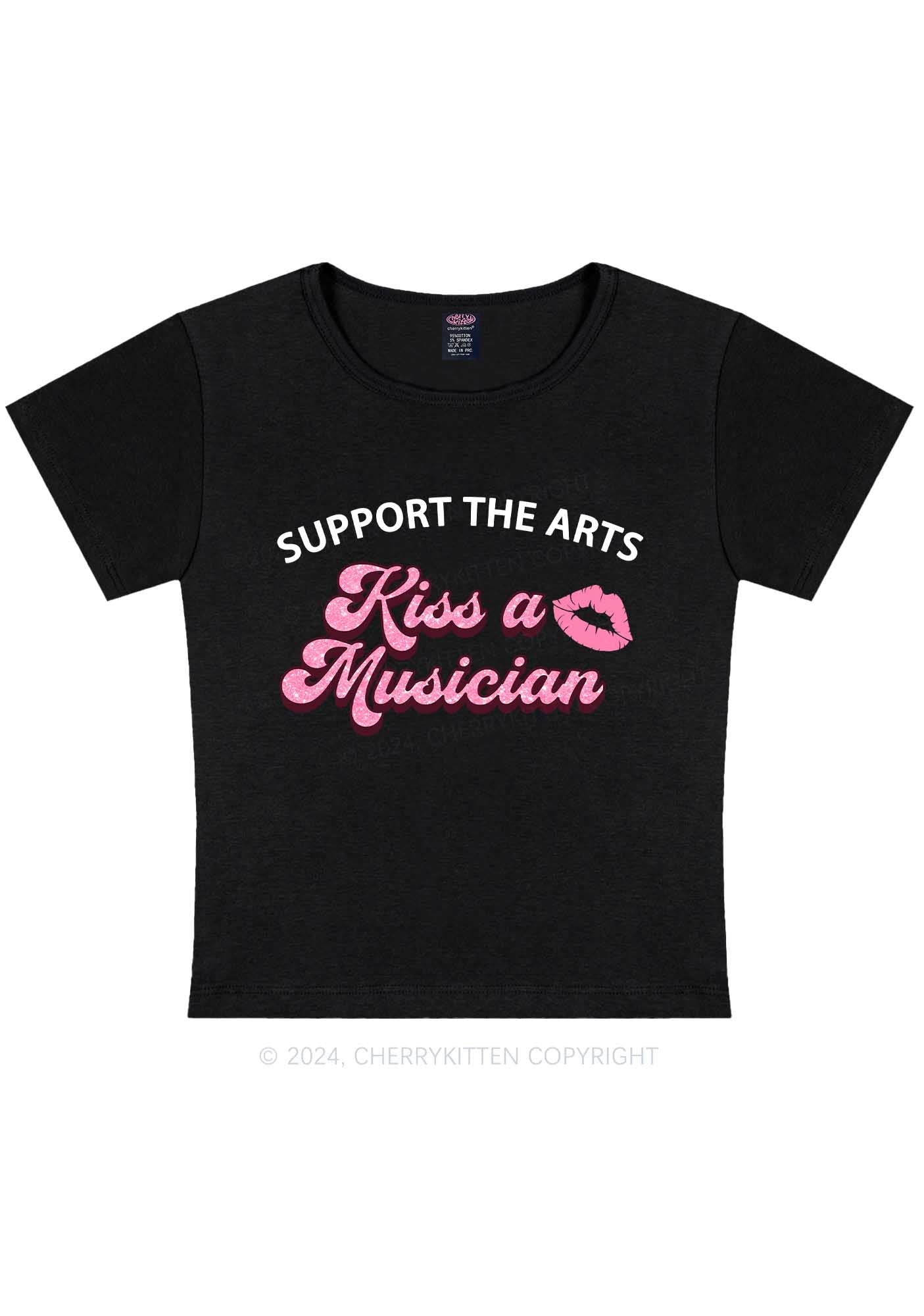 Curvy Kiss A Musician Y2K Baby Tee Cherrykitten