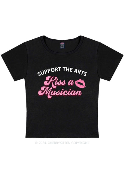 Curvy Kiss A Musician Y2K Baby Tee Cherrykitten