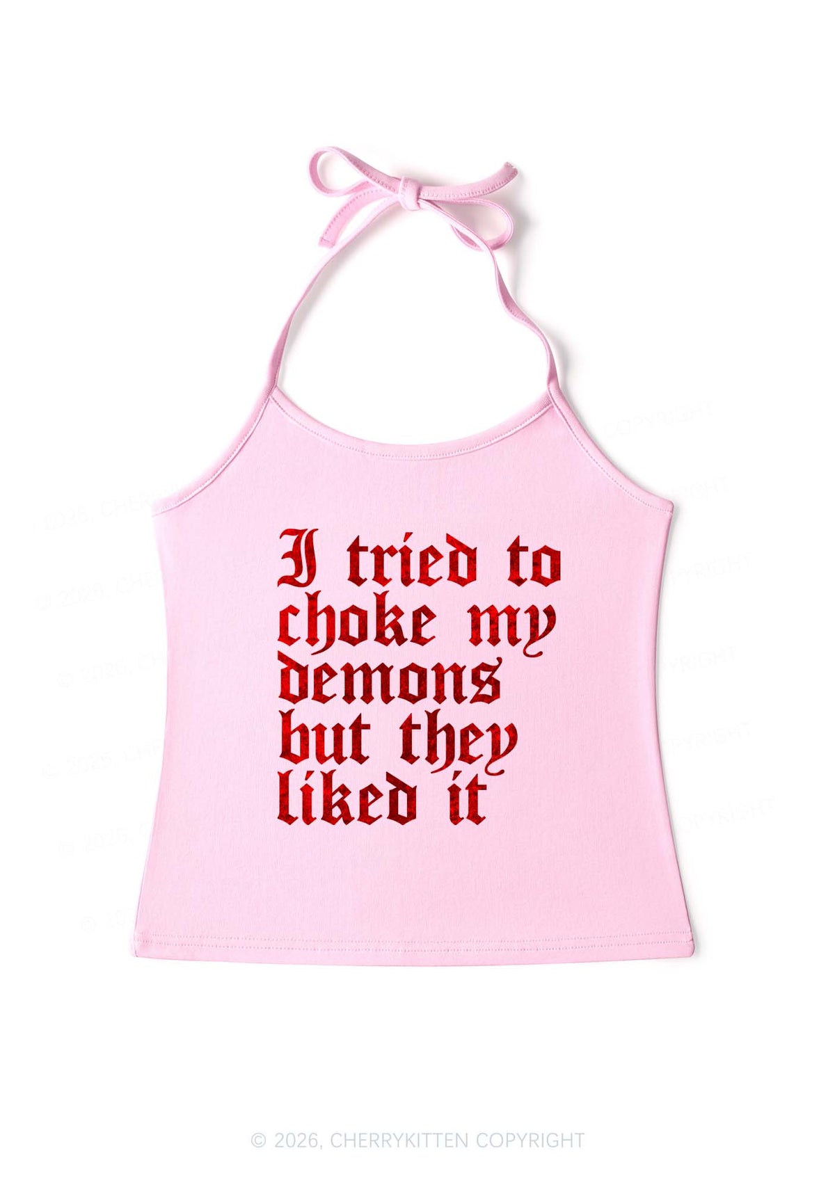 Halloween Choke Demons They Liked Y2K Halter Neck Cami Cherrykitten