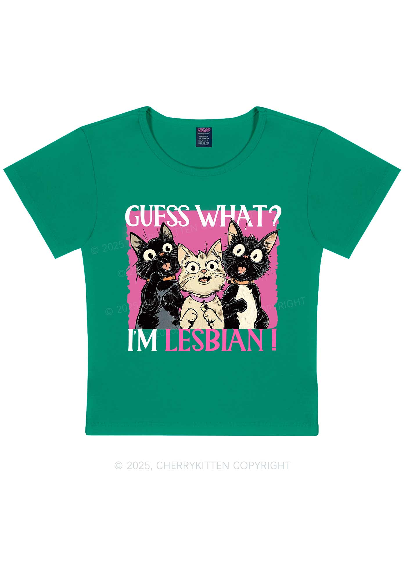 Im Lesbian Cat Pride Y2K Baby Tee Cherrykitten