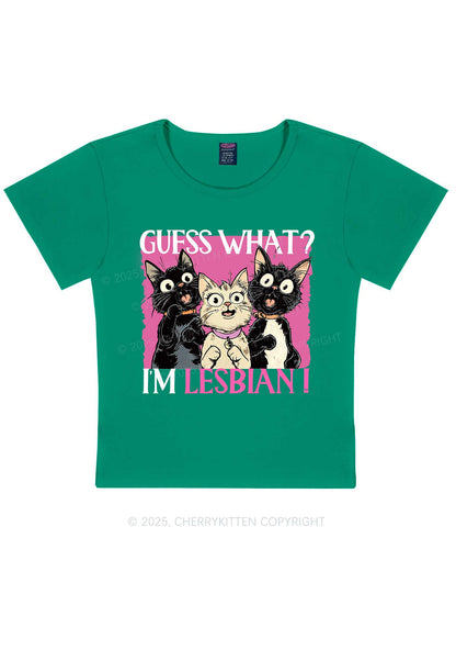 Im Lesbian Cat Pride Y2K Baby Tee Cherrykitten