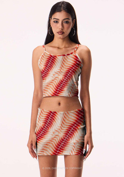 Pork Belly Texture Y2K Print Cami Crop Top Cherrykitten