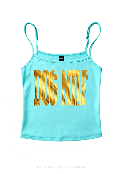 Dog Mxxf Silver Foil Printed Y2K Spaghetti Strap Cami Cherrykitten