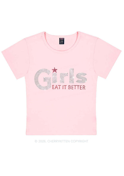 Rhinestone Girls Eat It Better Pride Y2K Baby Tee Cherrykitten
