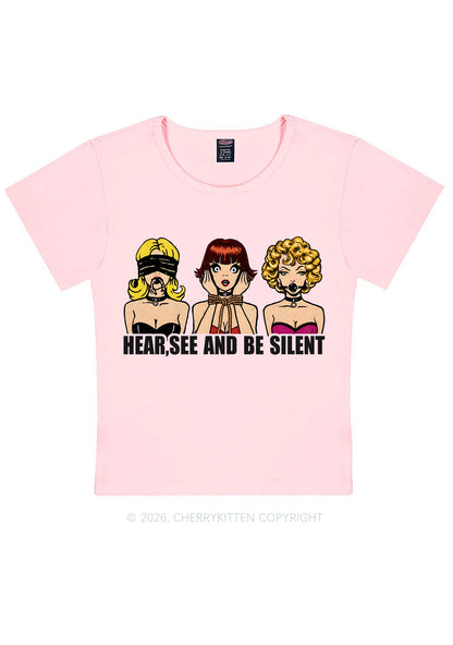 Hear See Be Silent Y2K Baby Tee Cherrykitten
