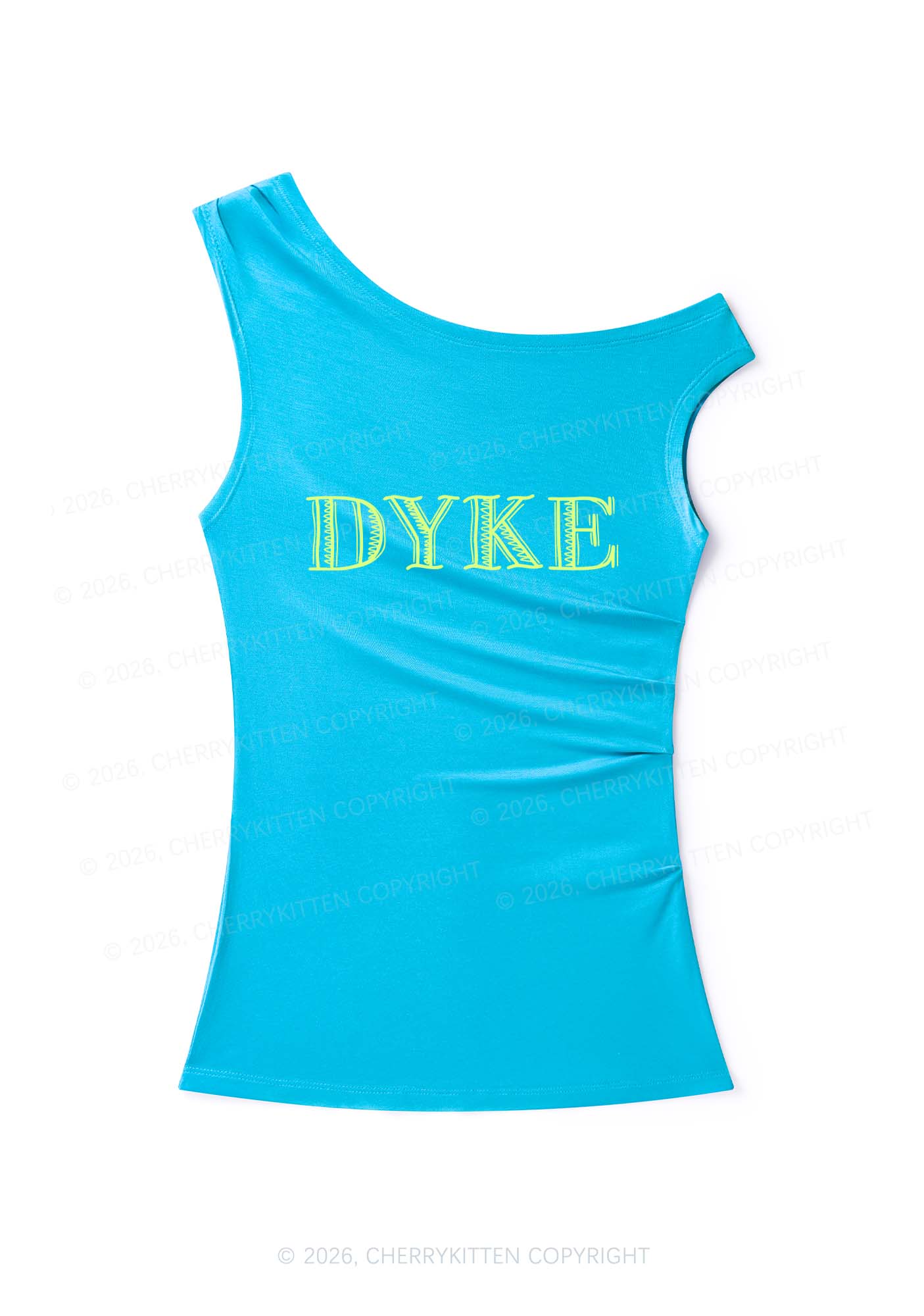 DYKE Y2K Off Shoulder Tank Top Cherrykitten