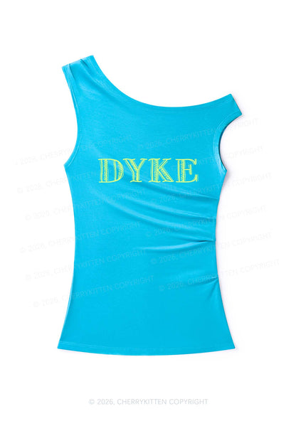 DYKE Y2K Off Shoulder Tank Top Cherrykitten