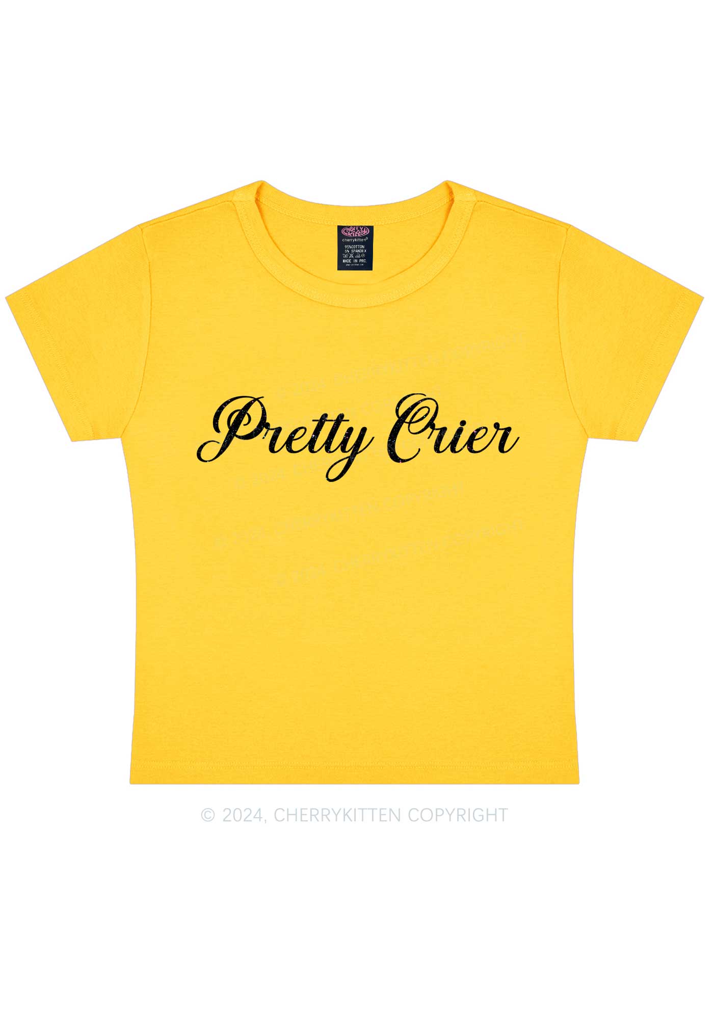 Pretty Crier Y2K Baby Tee Cherrykitten