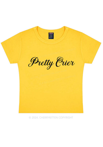 Pretty Crier Y2K Baby Tee Cherrykitten
