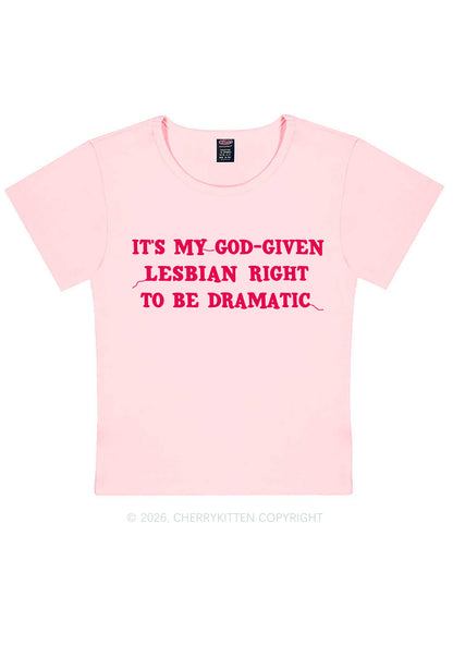 God Given Lesbian Right Pride Y2K Baby Tee Cherrykitten