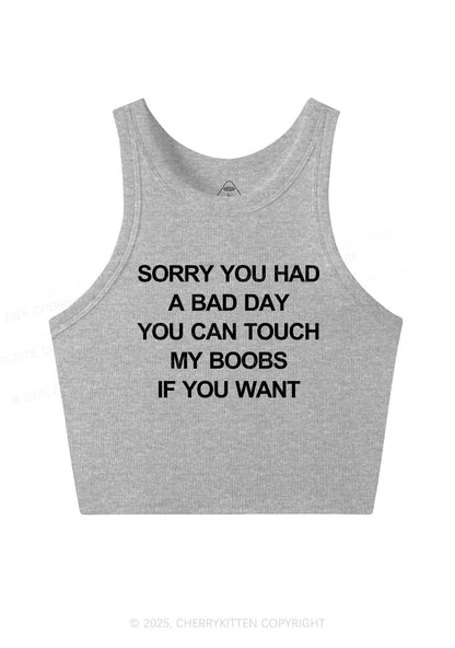Sorry You Had A Bad Day Y2K Crop Tank Top Cherrykitten