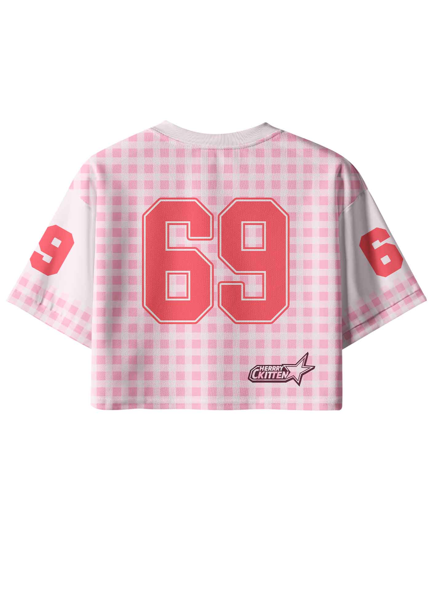 Lesbian Princess Cake Pink Plaid Pride Y2K Crop Sport Jersey Shirts Cherrykitten