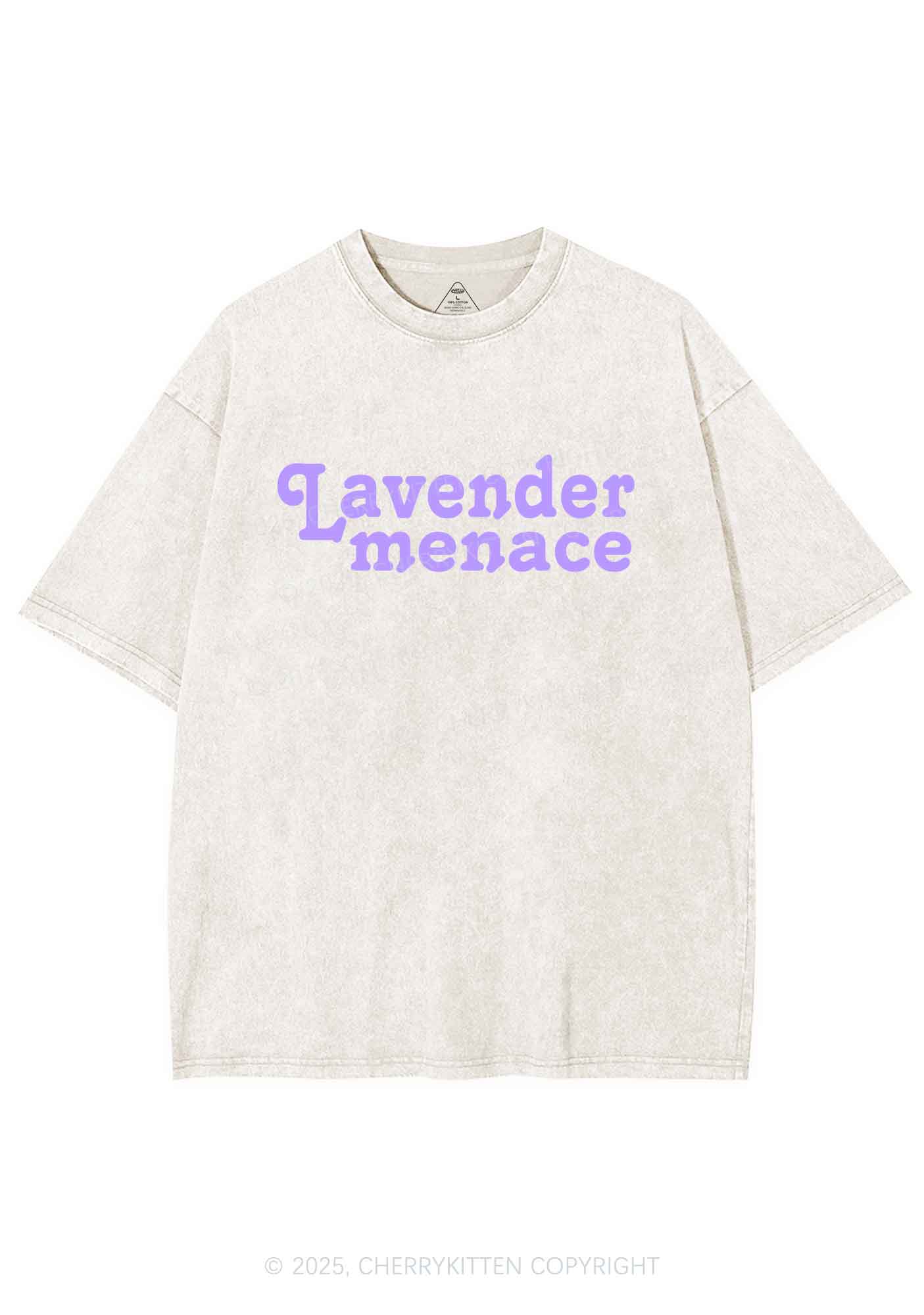Lavender Menace Y2K Shirts Washed Tee Cherrykitten