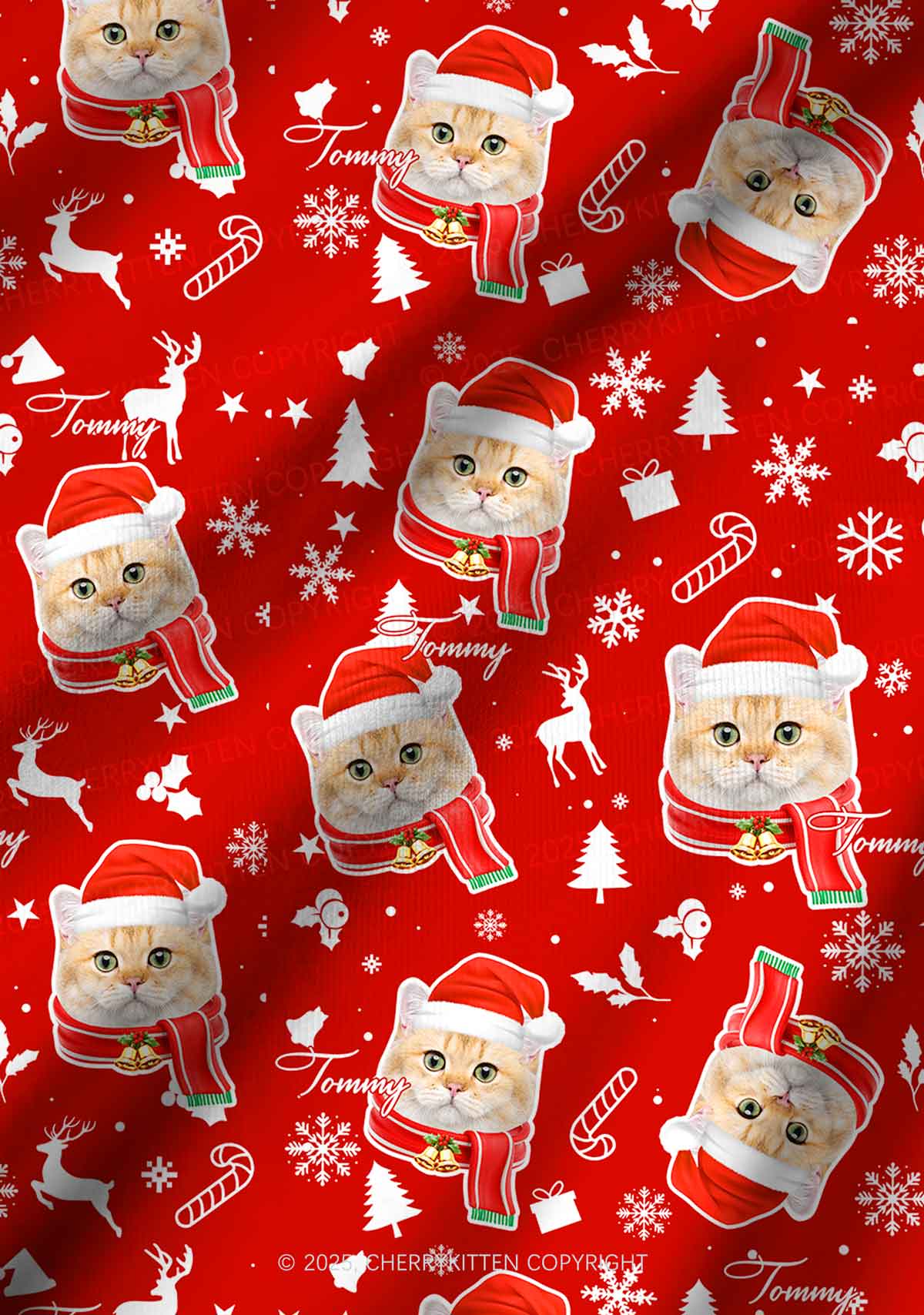 Custom Candy Cat Face Y2K Print Long Sleeve Pajama Set Cherrykitten