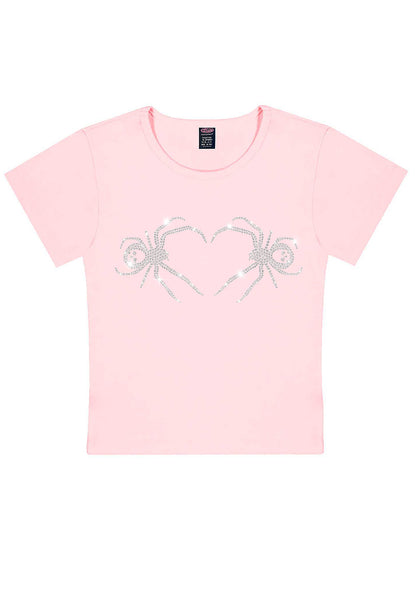 Rhinestone Skull Spider Y2K Baby Tee Cherrykitten