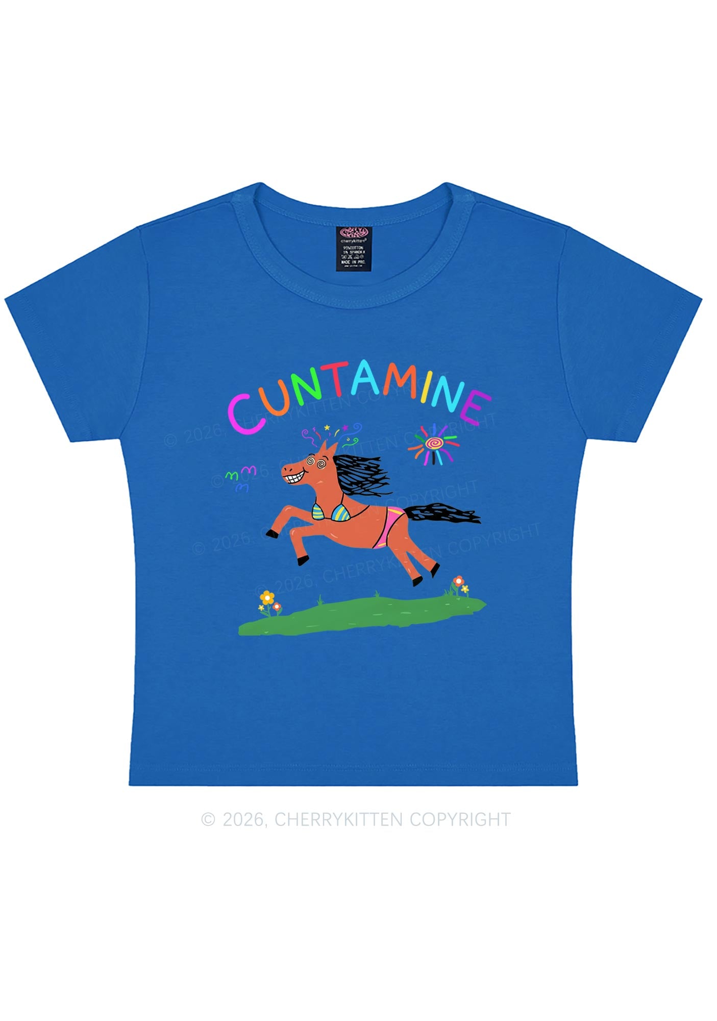 Cxxtamine Pony Y2K Baby Tee Cherrykitten