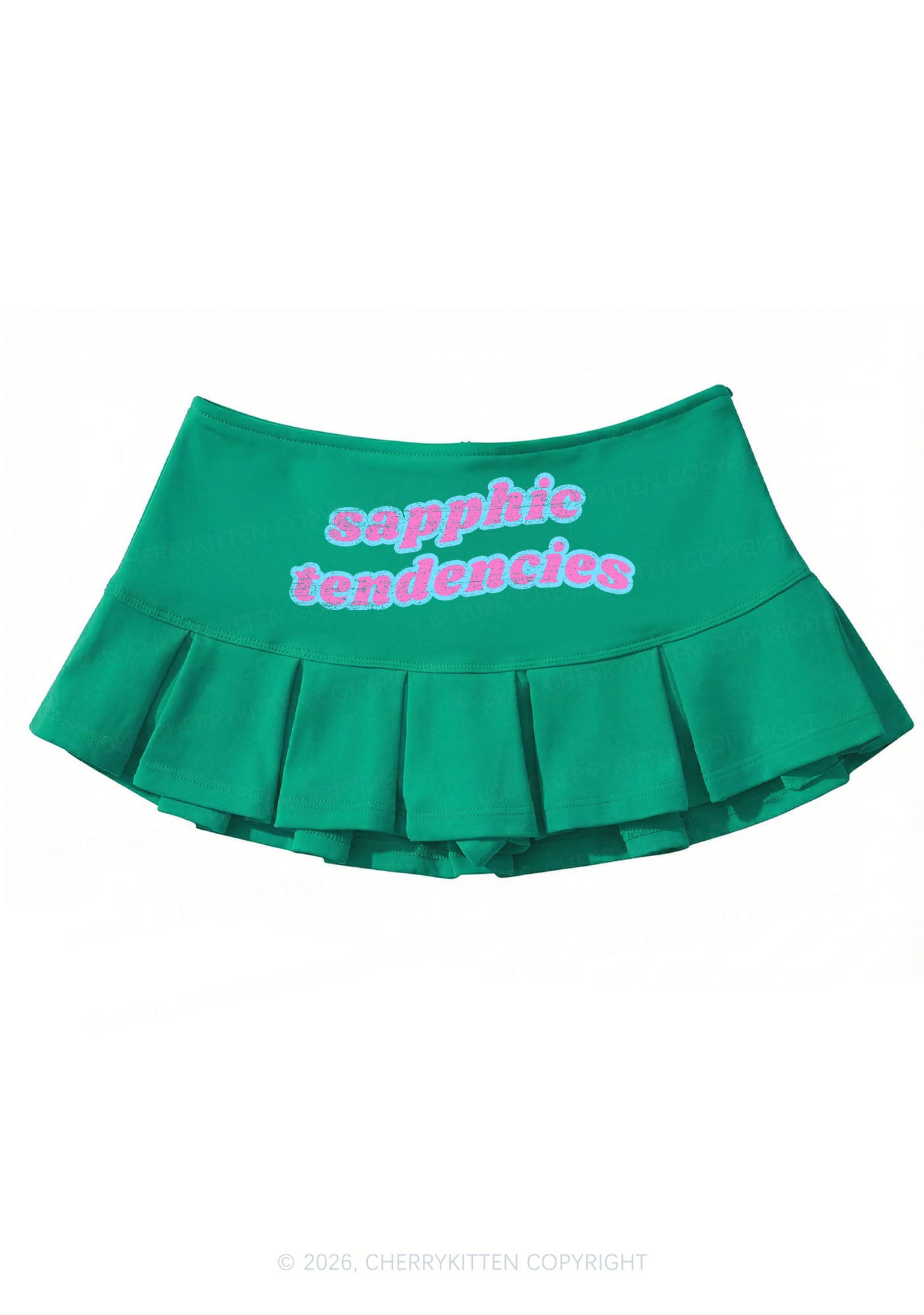 Sapphic Tendencies Pride Y2K Mini Pleated Skirts Cherrykitten