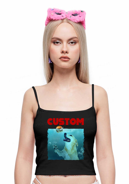 Custom Jowls Dog Y2K Spaghetti Strap Cami Cherrykitten