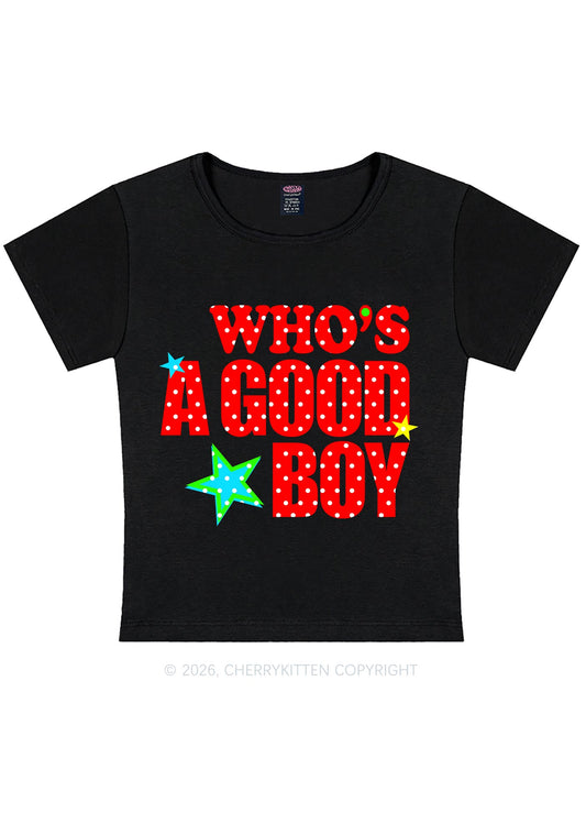 Whos A Good Boy Polka Dots Y2K Baby Tee Cherrykitten