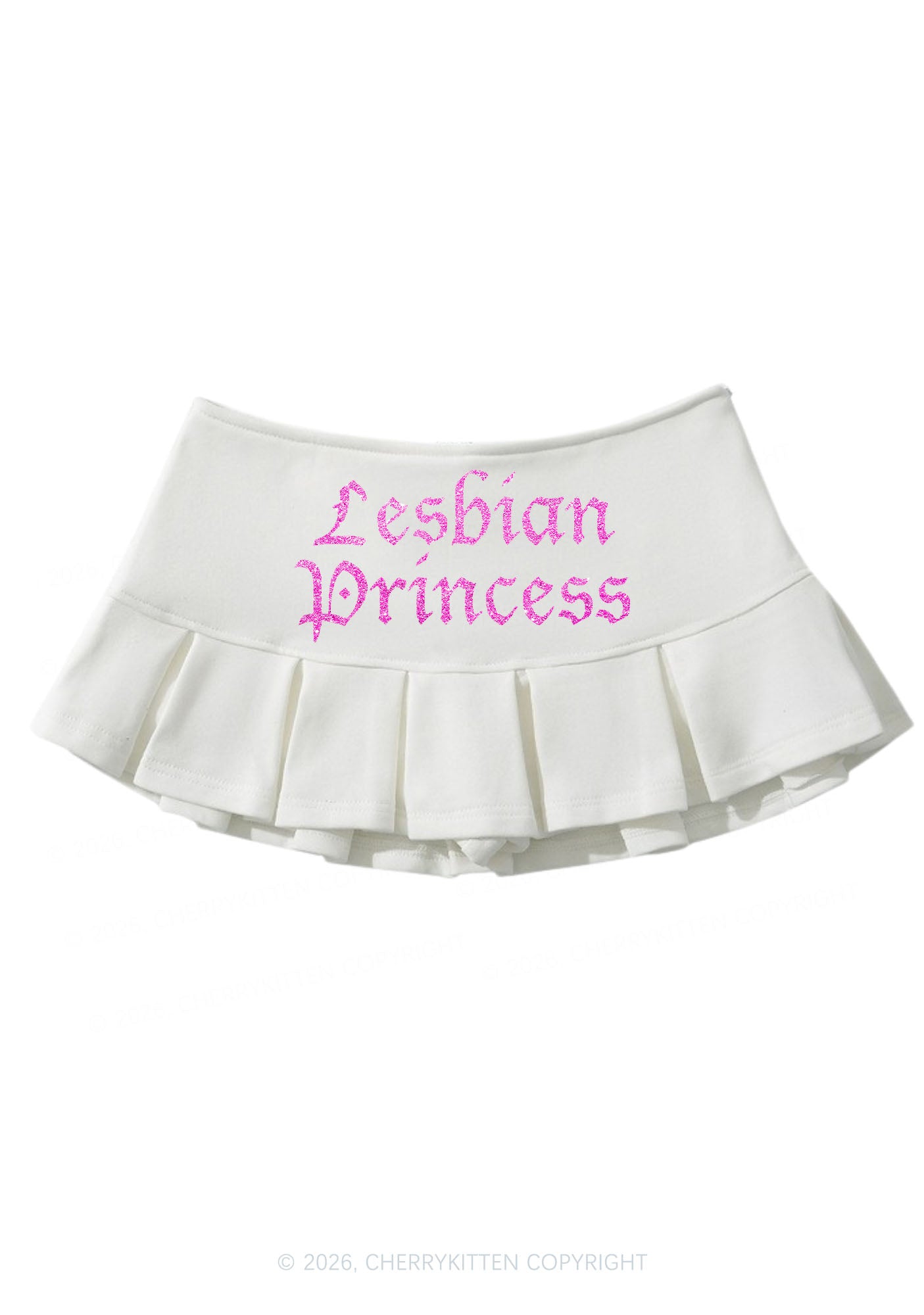 Glitter Lesbian Princess Pride Y2K Mini Pleated Skirts Cherrykitten