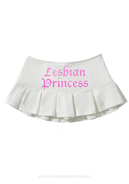 Glitter Lesbian Princess Pride Y2K Mini Pleated Skirts Cherrykitten