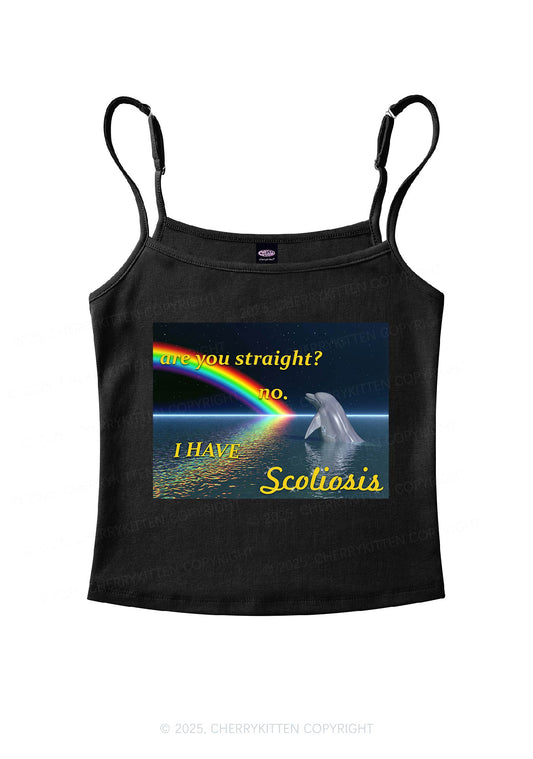 I Have Scoliosis Pride Y2K Spaghetti Strap Cami Cherrykitten