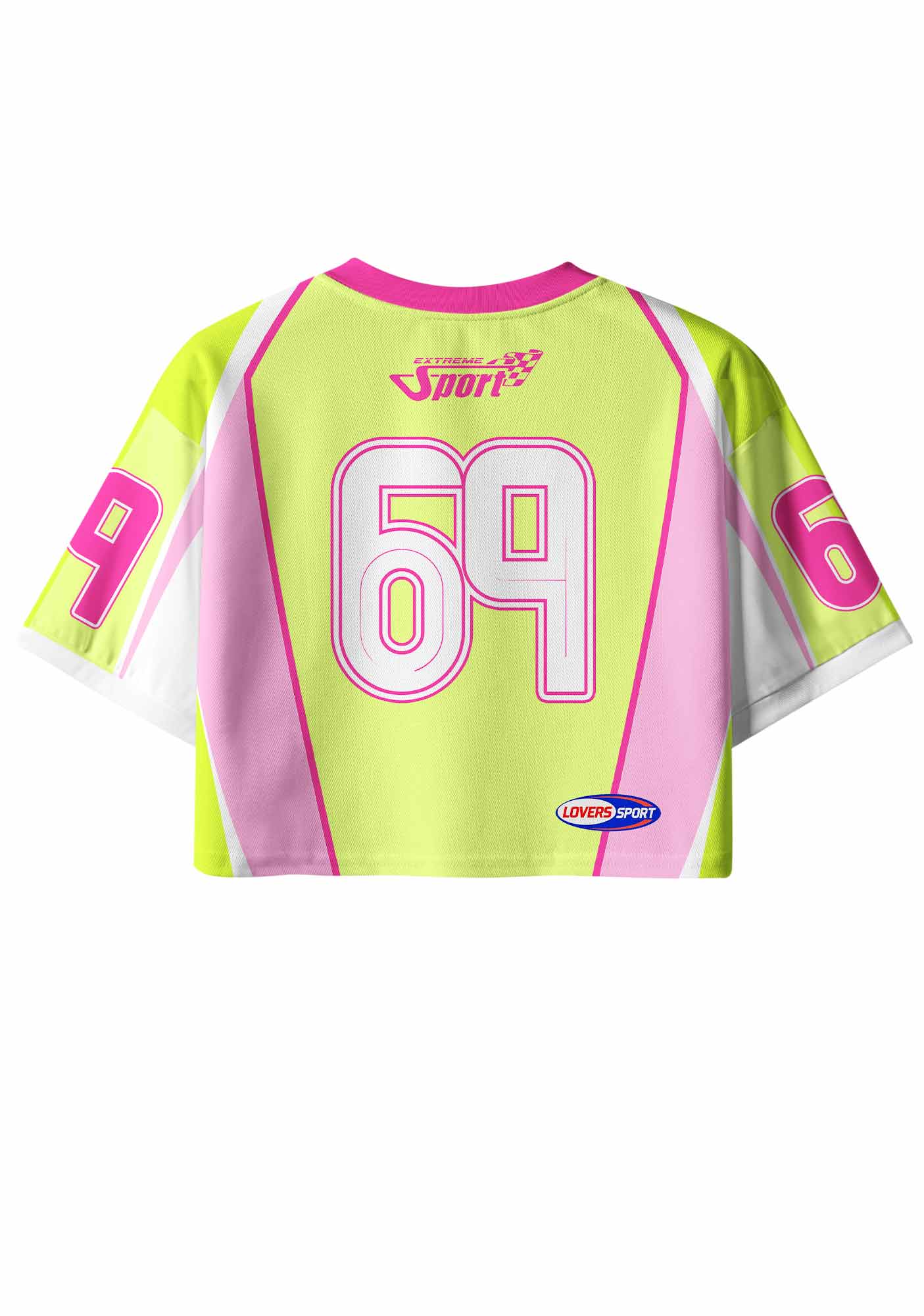 Lime Green Turn Mascs Into Bottoms Pride Y2K Crop Sport Jersey Shirts Cherrykitten