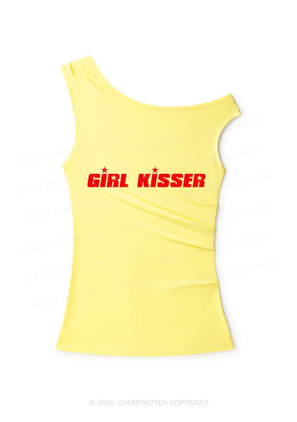 Girl Kisser Star Y2K Off Shoulder Tank Top Cherrykitten