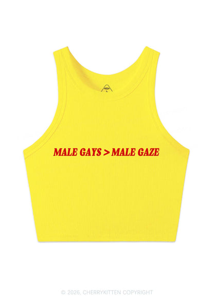 Male Gays Male Gaze Pride Y2K Crop Tank Top Cherrykitten