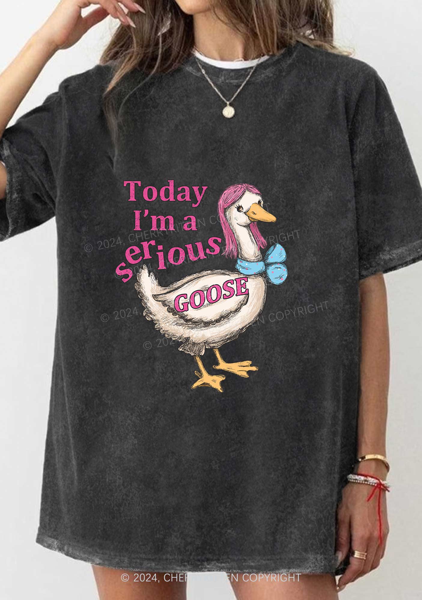 Serious Goose Y2K Washed Tee Cherrykitten
