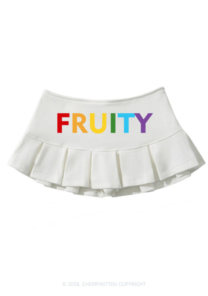 Rainbow Fruity Pride Y2K Mini Pleated Skirts Cherrykitten