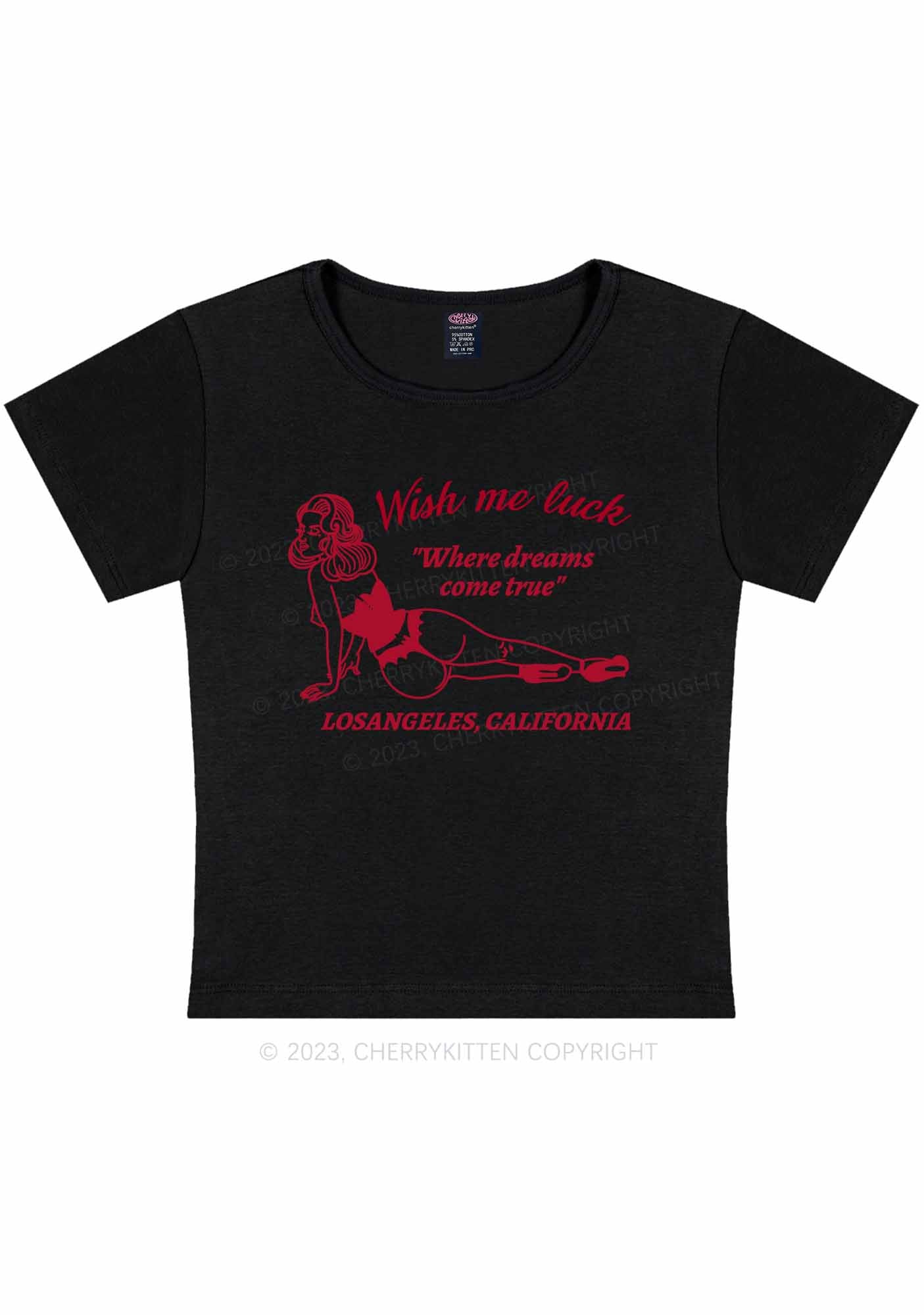 Curvy Wish Me Luck Y2K Baby Tee Cherrykitten