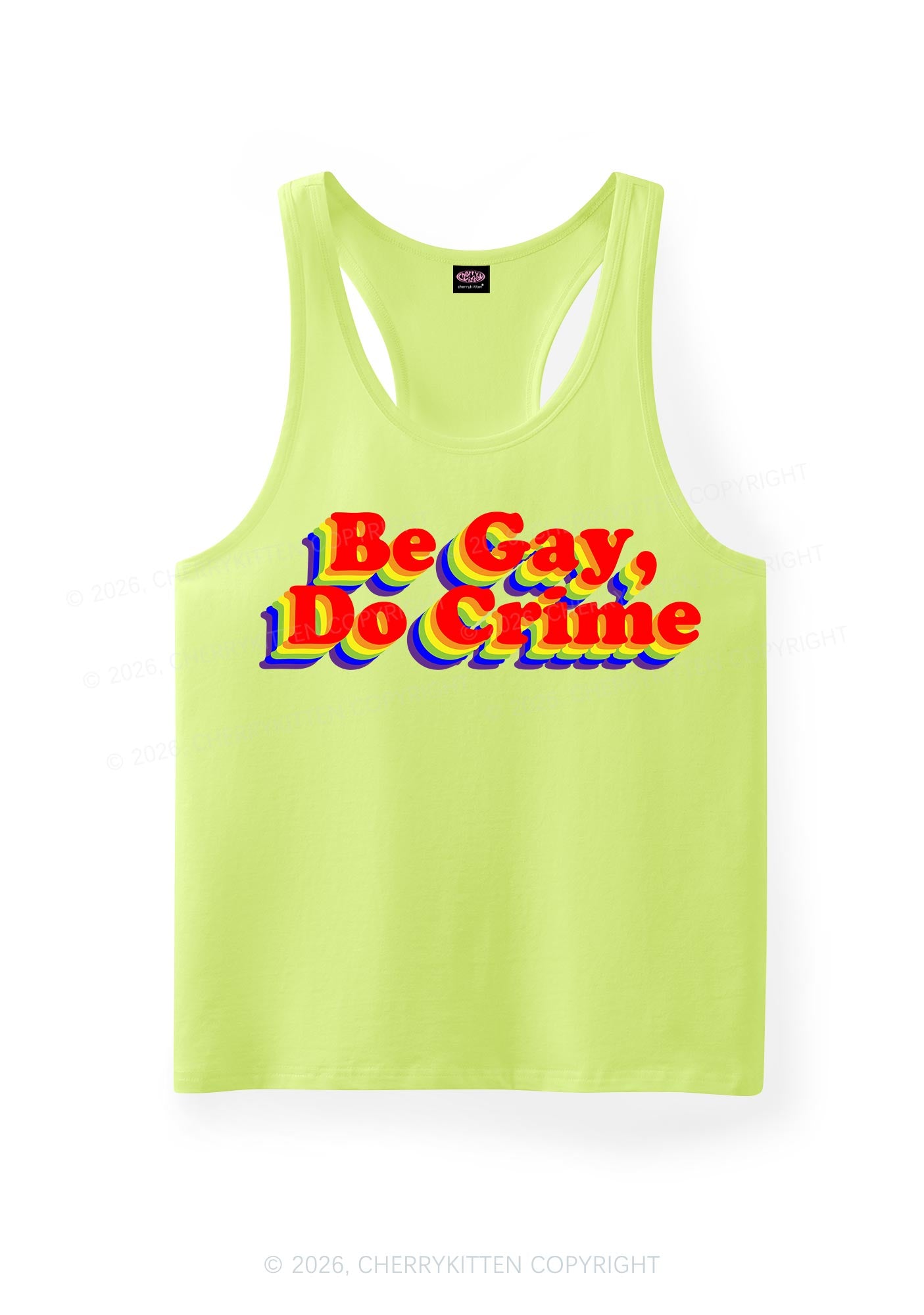 Be Gay Do Crime Pride Y2K Men Racerback Tank Top Cherrykitten