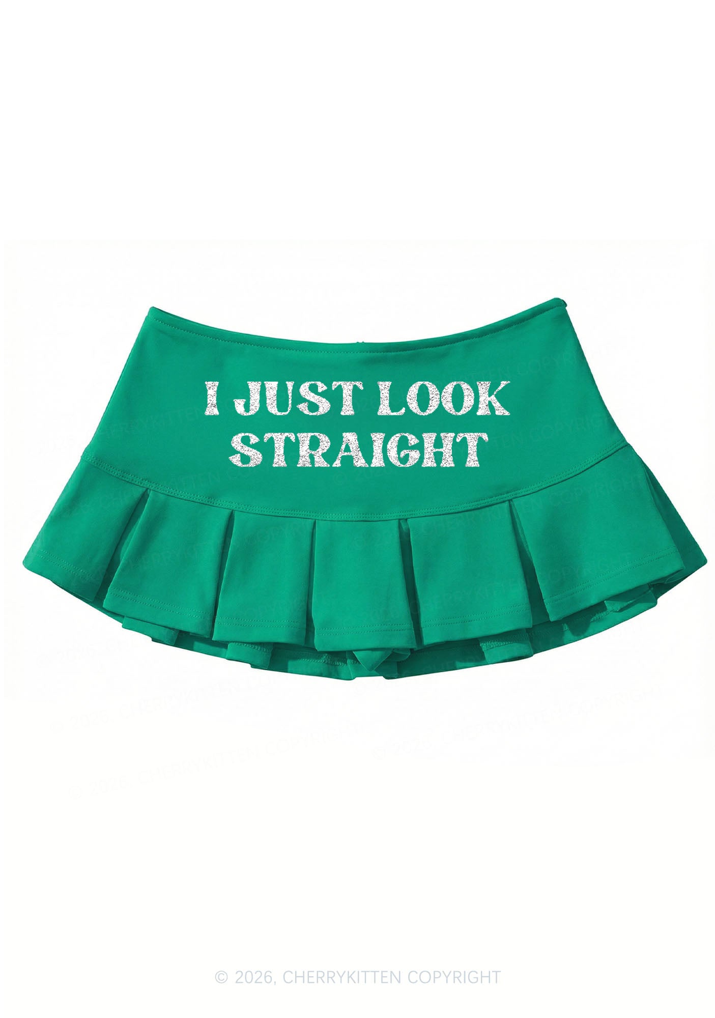 Glitter I Just Look Straight Pride Y2K Mini Pleated Skirts Cherrykitten