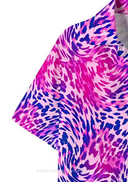Bisexual Leopard Pride Y2K Print Hawaiian Shirt Cherrykitten